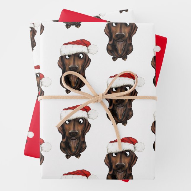 Papel envuelto de los Navidades de perros de la sa (In situ)