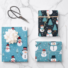 Papel envuelto de los navidades Snowman