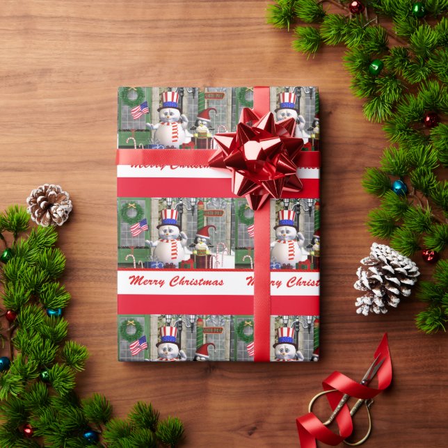Papel envuelto de los patriotas de los Navidades d (Regalo de vacaciones)