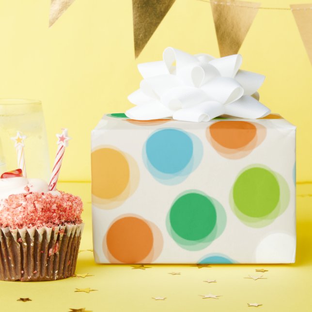 Papel envuelto de los puntos de polka difusor retr (Fiesta de cumpleaños )