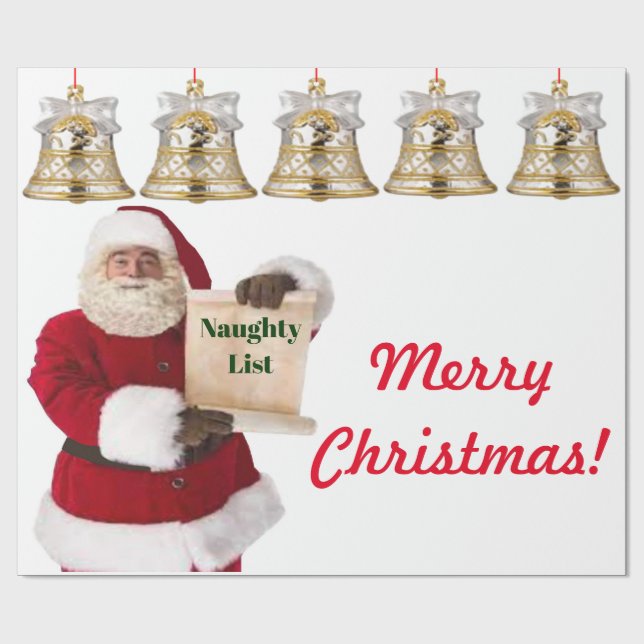 Papel envuelto de los traviesos Navidades de Santa (Superficie plana)