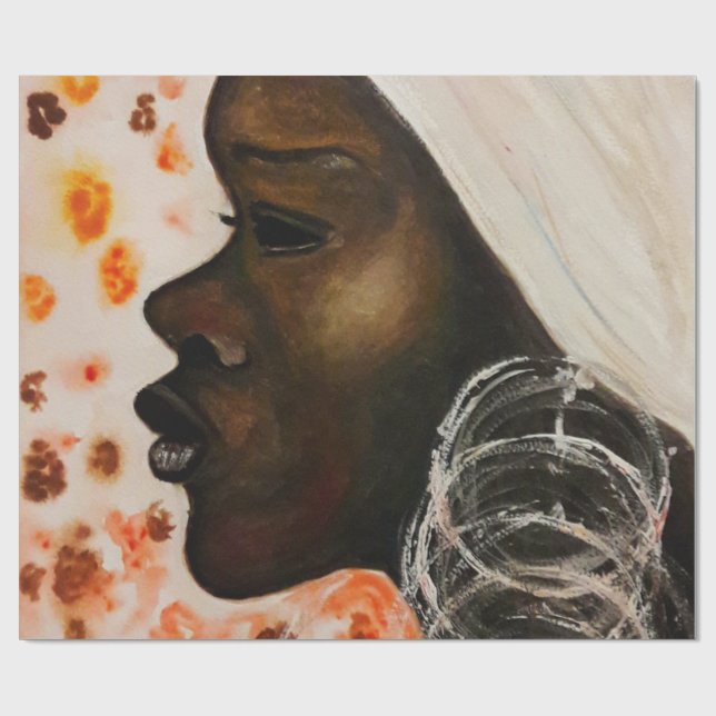 Papel envuelto de mujer Bonito de belleza africana (Superficie plana)