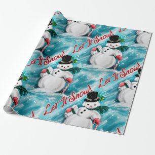 Papel envuelto de muñeco de nieve "Let It Snow"