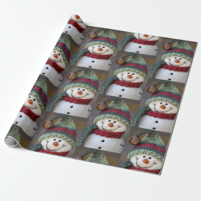 Papel envuelto de muñeco de nieve para Navidades a (Desenrollado)