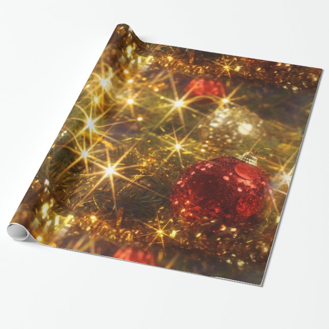 Papel envuelto de Navidades chisporroteantes (Desenrollado)