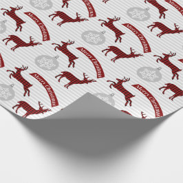 Papel envuelto de Navidades de ciervos de cola de
