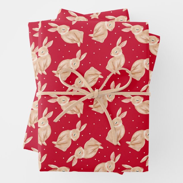 Papel envuelto de Navidades de conejo de Woodland (In situ)