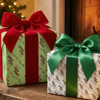 Papel envuelto de Navidades de Dachshund - Dos est