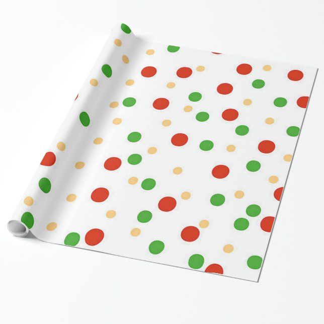 Papel envuelto de Navidades de Punto de Polka dive (Desenrollado)