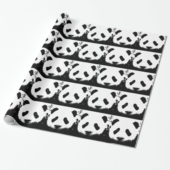 Papel envuelto de Navidades del Pop Art Panda (Desenrollado)