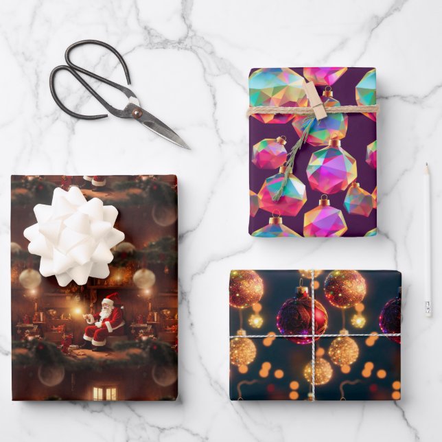 Papel envuelto de Navidades glamorosos (Anverso)