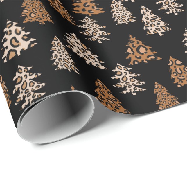 Papel envuelto de Navidades Leopard Print (Esquina del rollo)