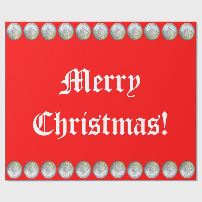 Papel envuelto de Navidades rojos y plateados (Superficie plana)
