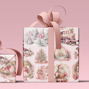 Papel envuelto de Navidades victorianos de color r