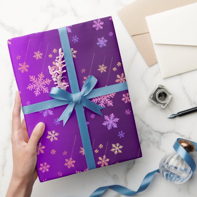 Papel envuelto de neón de Relieve metalizado púrpu (Regalar)