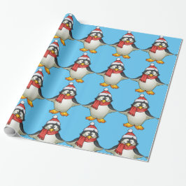 Papel envuelto de pingüino para Navidades