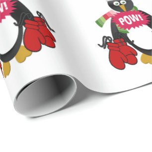 Papel envuelto de pingüino para Navidades de cerez