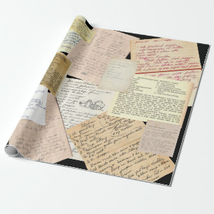 Papel envuelto de recetas antiguas de la abuela