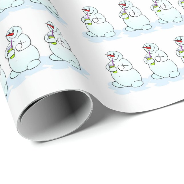 Papel envuelto de Snowman navideño (Esquina del rollo)