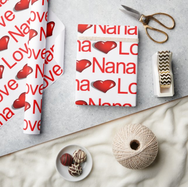 Papel envuelto el día de San Valentín Ama NanaCora (Artesanía)