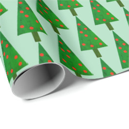 Papel envuelto en árboles de Navidad simples y bri