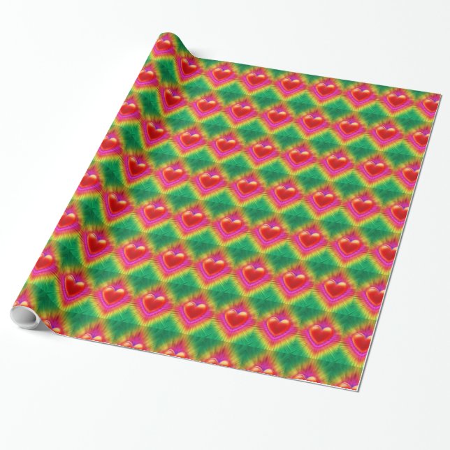 Papel envuelto. giftwrap de diseño de corazón psic (Desenrollado)