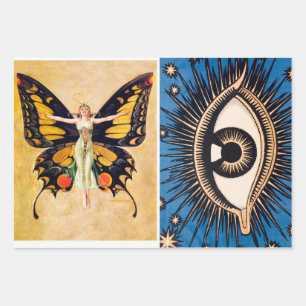 Papel envuelto Hoja plana de 3 ojos Art Déco