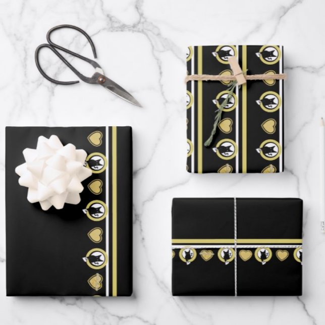 Papel envuelto para gatos de amor - Adiela Akoo (The PURRFECT touch for your gifts. Add the matching Love Cat ribbon for that extra meow and wow!)