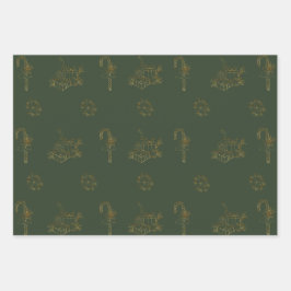 Papel envuelto para Navidad Feliz Conjunto de 3 ho