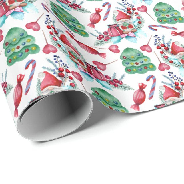 Papel envuelto para Navidades de alegría navideña (Esquina del rollo)