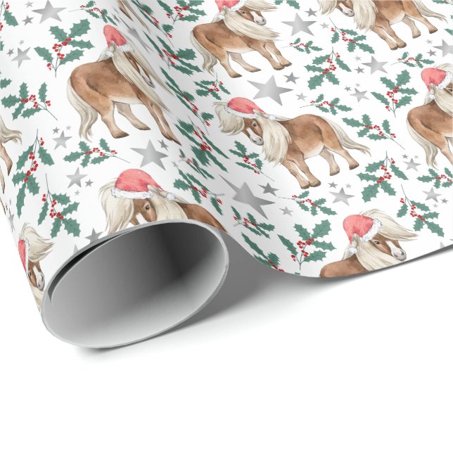 Papel envuelto para Navidades de caballos (Esquina del rollo)