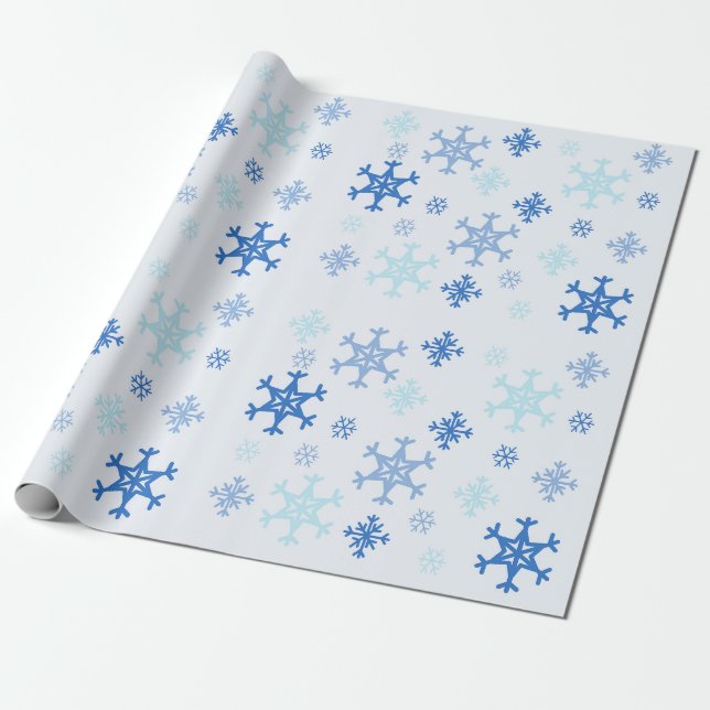 Papel envuelto para Navidades de copos de nieve -  (Desenrollado)