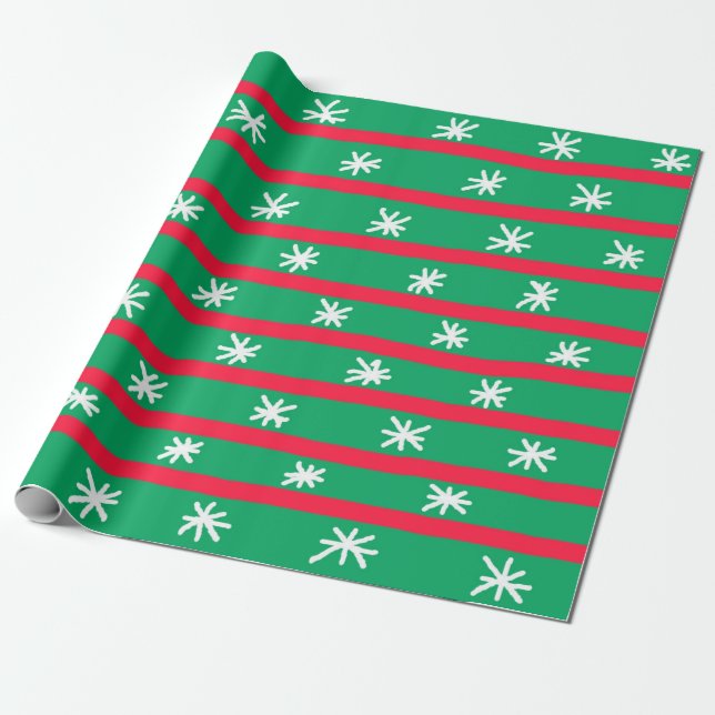 Papel envuelto para Navidades de copos de nieve (Desenrollado)