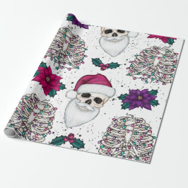 Papel envuelto para Navidades de cráneo de Santa