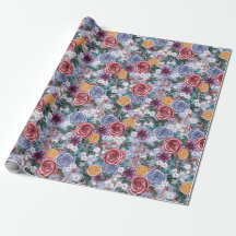 Papel envuelto para Navidades de flores de inviern