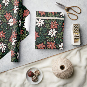 Papel envuelto para Navidades de flores silvestres