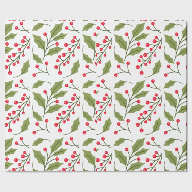 Papel envuelto para Navidades de follaje invernal (Costura)
