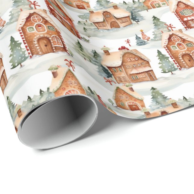 Papel envuelto para Navidades de la casa Gingerbre (Esquina del rollo)