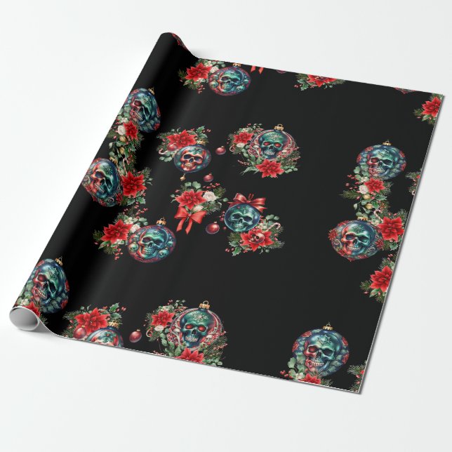 Papel envuelto para Navidades de ornamentos de crá (Desenrollado)