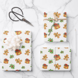  Papel envuelto para Navidades de pan de jengibre