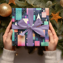 Papel envuelto para Navidades geométricos brillant