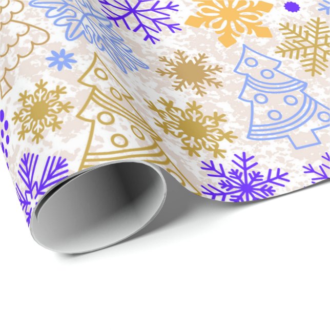 Papel envuelto para Navidades Neon Purple y Gold (Esquina del rollo)