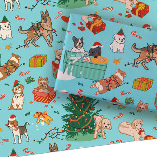 Papel envuelto para navidades - Perros ricos y div