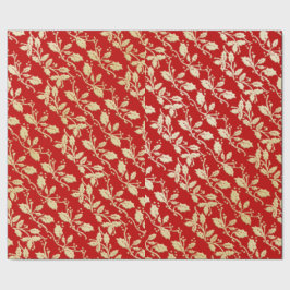 Papel envuelto para Navidades Red and Gold Holly