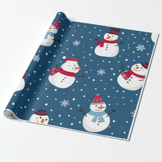 Papel envuelto para navidades (Tema de Snowman) (Desenrollado)