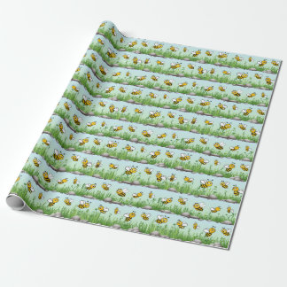 Papel envuelto para niños con abejas lindas