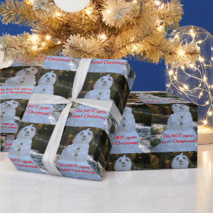 Papel envuelto Snowman no se abre hasta los Navida