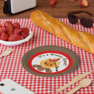 Papel Es un plato de fiesta asado Wiener