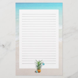 Papel escrito para Navidades de la playa de piña