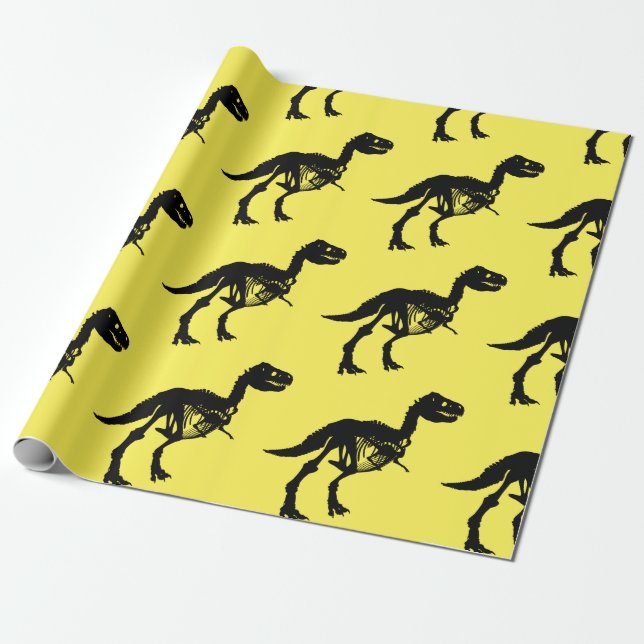 Papel especial de envoltura de esqueletos de dinos (Desenrollado)